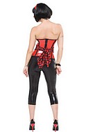 Corset in shining material with skull belt